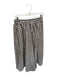 Size M Brown & Cream Cotton Elastic Waist Gingham Wide Leg Cropped Pants Brown & Cream / M