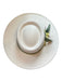 Cream & Green Polyester Ribbon Leather Accents Wide Brim Hat Cream & Green / M