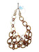 Brown Resin Oval Chain Multi Strand Statement Necklace Brown
