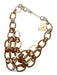 Brown Resin Oval Chain Multi Strand Statement Necklace Brown