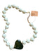 White & Green Resin Round Beads Heart Necklace White & Green