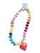 Multi Resin Chunky Beads Heart Pendant Necklace Multi