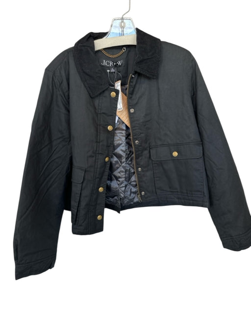 J. Crew Size M Black Cotton Corduroy Collar Down Lining Detail Short Coat Black / M