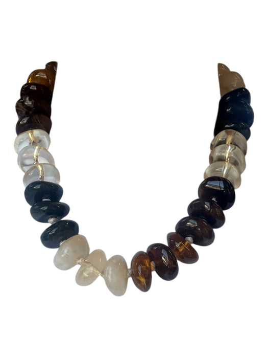 Brown & Cream Resin Chunky Beads Necklace Brown & Cream