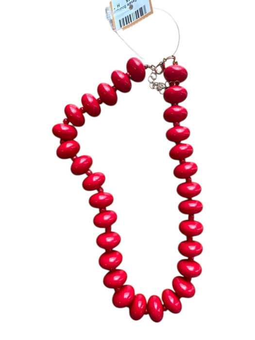 Red Resin Chunky Beads Necklace Red