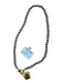 Silver & Gold Stainless steel Round Beads Heart Pendant Toggle Necklace Silver & Gold