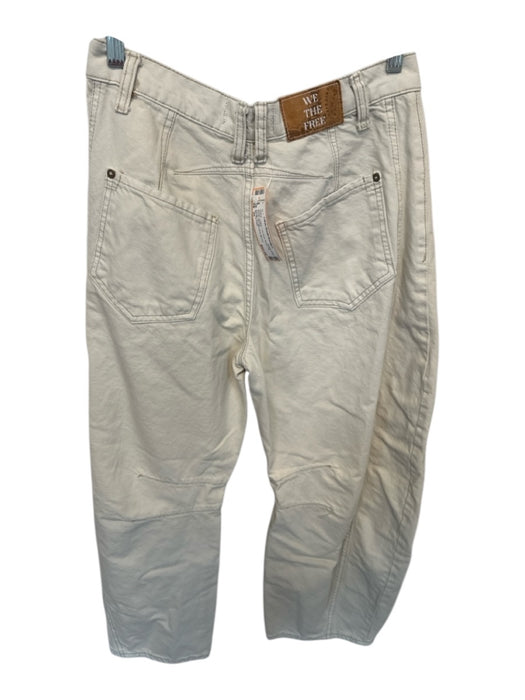 We The Free Size 26 Cream Cotton Low Rise Button Fly Barrel Jeans Cream / 26