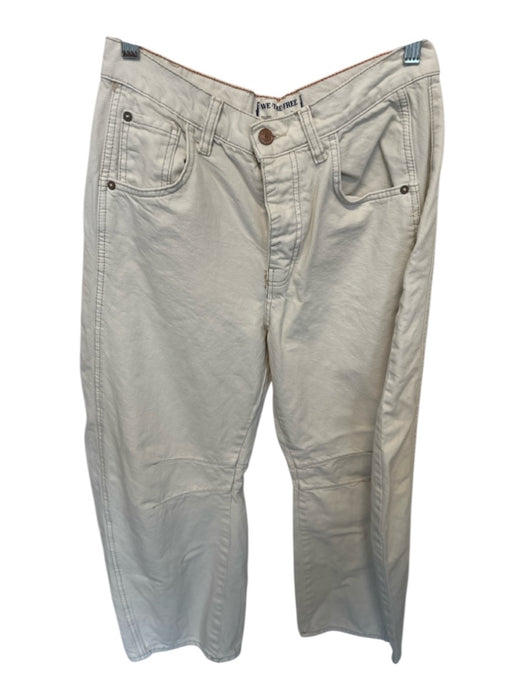 We The Free Size 26 Cream Cotton Low Rise Button Fly Barrel Jeans Cream / 26