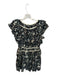 Ulla Johnson Size 6 Navy & Tan Cotton Flutter Sleeves Flowers Back Zip Romper Navy & Tan / 6