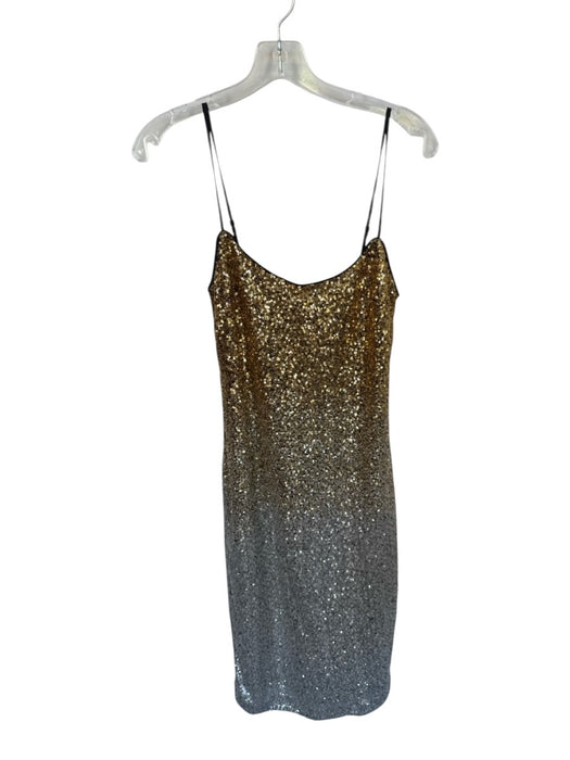 J Crew Collection Size 2 Silver & Gold Sequin Spaghetti Strap Ombre Midi Dress Silver & Gold / 2