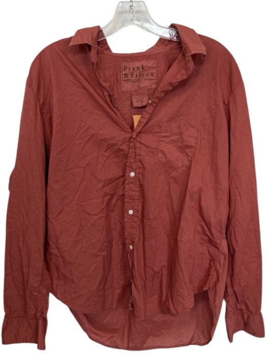 Frank & Eileen Size M Mauve Cotton Long Sleeve Button Down Top Mauve / M