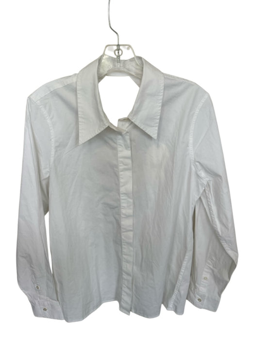 Gap x Cult Gaia Size M White Cotton Long Sleeve Open Back Button Down Top White / M