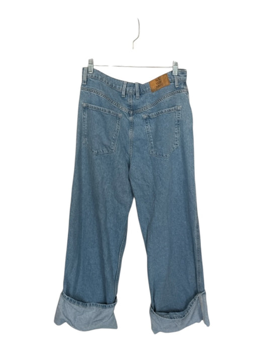 We The Free Size 26 Med Light Wash Cotton Low Rise Baggy Fit Cuffed Jeans Med Light Wash / 26