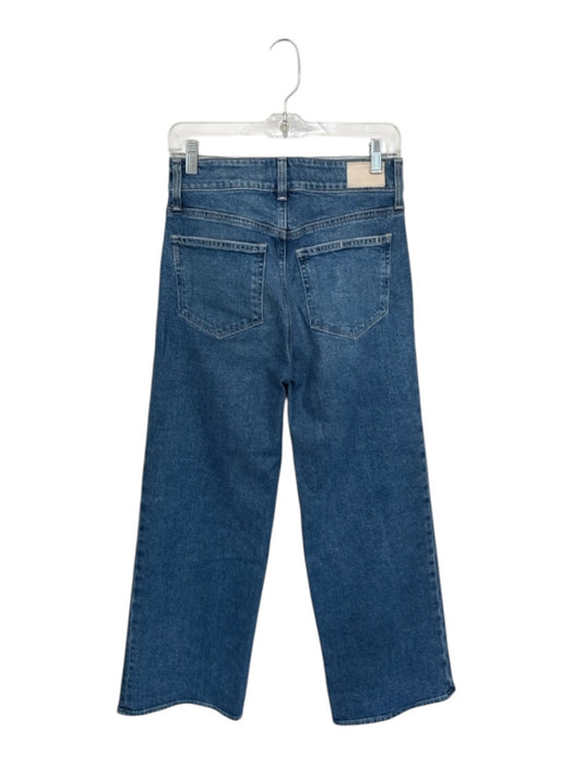 Paige Size 27P Med Dark Wash Cotton High Waist Wide Leg Jeans Med Dark Wash / 27P