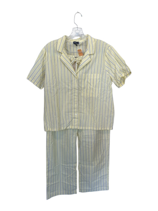 Gap Size M Yellow & Blue Cotton Short Sleeve Striped Pants Pajamas Yellow & Blue / M
