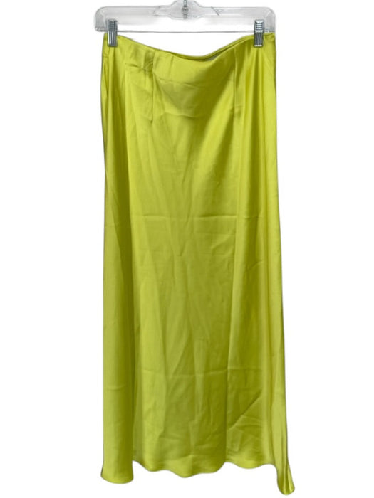 Loft Size M Chartreuse Polyester Elastic Waist Maxi Skirt Chartreuse / M