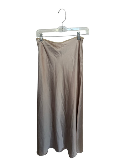 Magaschoni Size S Champagne Polyester Side Zip Maxi Skirt Champagne / S