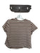 Tuckernuck Size M Brown & Cream Cotton Short Sleeve Striped Cropped Top Brown & Cream / M