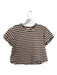 Tuckernuck Size M Brown & Cream Cotton Short Sleeve Striped Cropped Top Brown & Cream / M