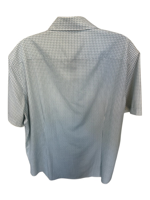 Mizzen + Main Size L Gray & White Polyester Blend Dots Button Down Men's Shirt Gray & White / L