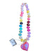 Multi Resin Chunky Beads Heart Pendant Necklace Multi