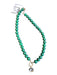 Green Stone Beads Round Beads Faux Diamonds Necklace Green