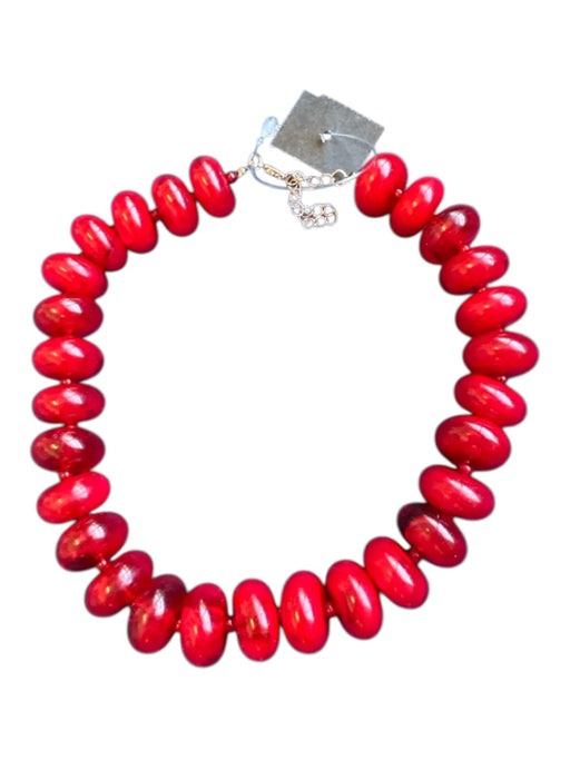 Red Resin Chunky Beads Necklace Red
