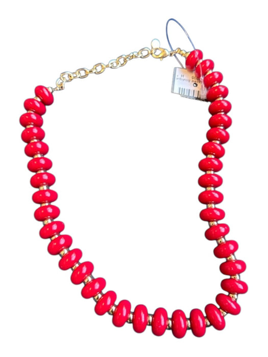 Red & Gold Beaded Necklace Red & Gold