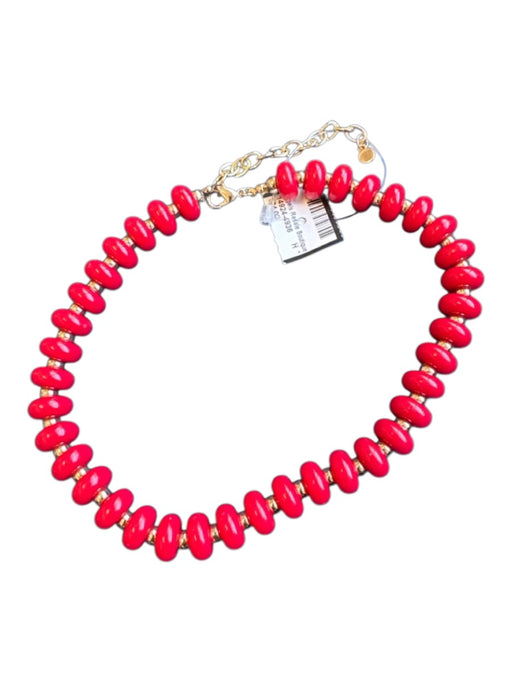 Red & Gold Beaded Necklace Red & Gold