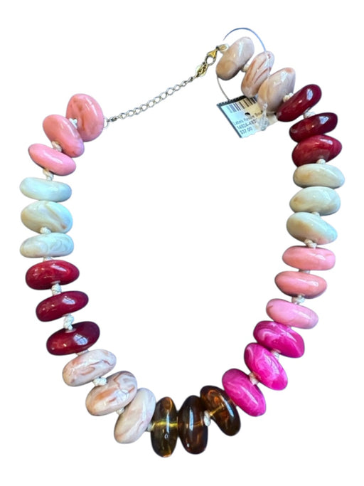 Maroon & Pink Resin Chunky Beads Necklace Maroon & Pink