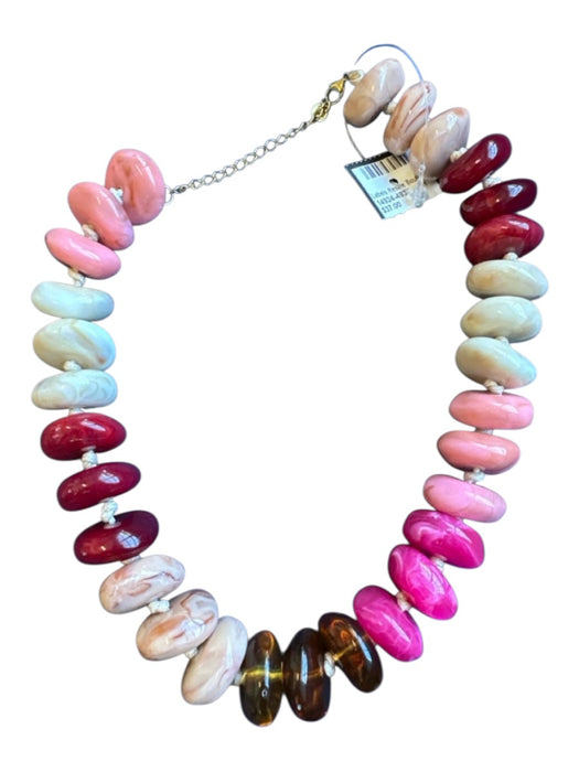 Maroon & Pink Resin Chunky Beads Necklace Maroon & Pink