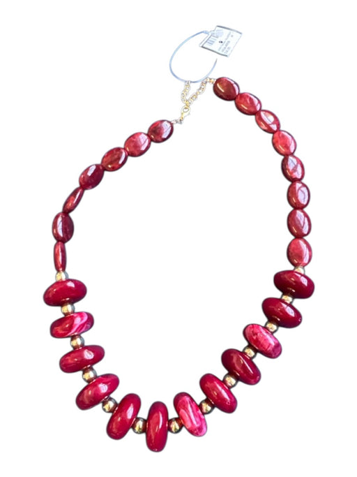 Maroon Resin Chunky Beads Necklace Maroon