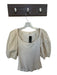 Ulla Johnson Size S Cream Cotton 3/4 Balloon Sleeve Ribbed Scoop Neck Top Cream / S