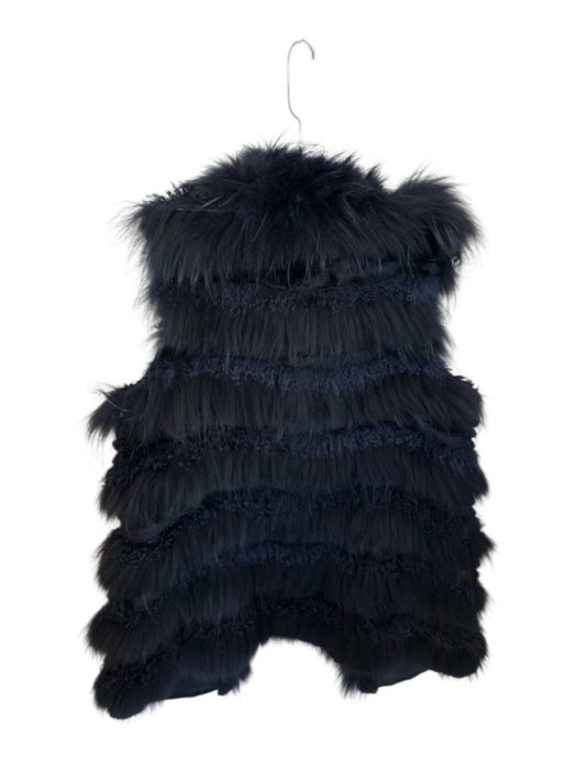 Trilogy Size S Navy Fur Hook & Eye Long Vest Navy / S