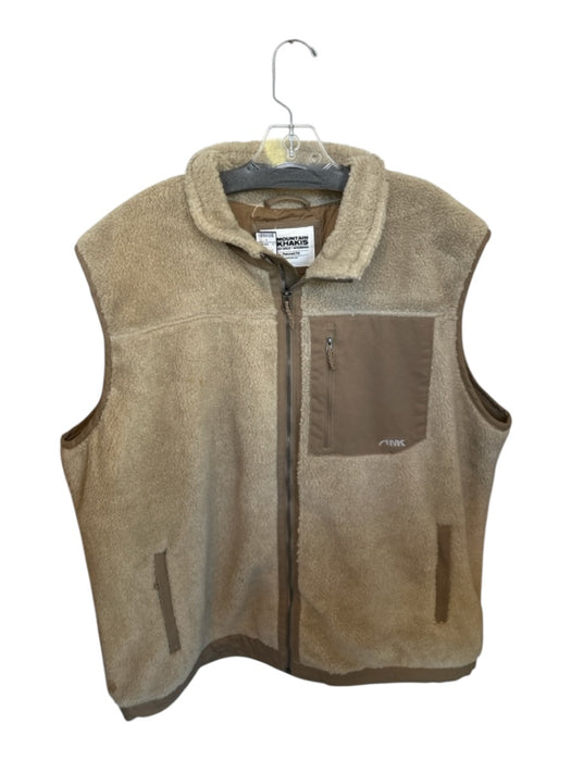 Mountain Khakis Size XXL Tan Polyester Blend Fuzzy Full Zip Athletic Men's Vest Tan / XXL