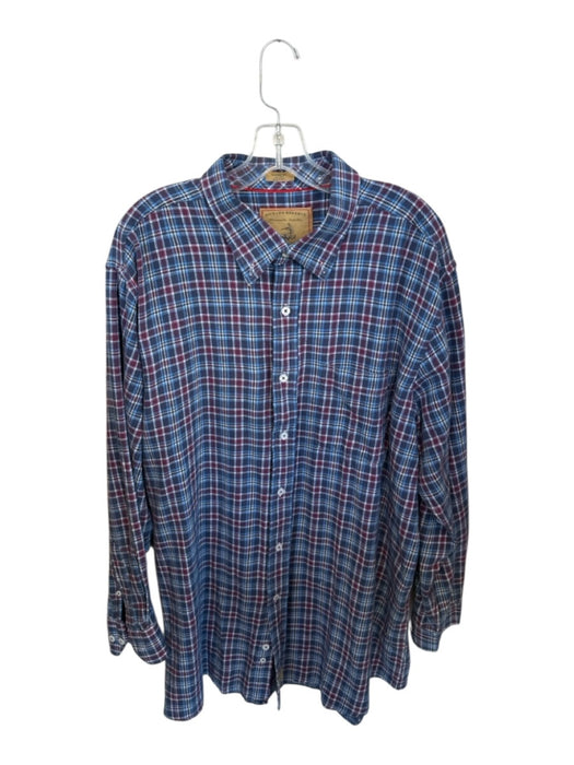 Onward Reserve Size XL Blue & Red Cotton Plaid Button Down Flannel Men's Shirt Blue & Red / XL