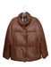 Bagatelle Size XS Brown Vegan Leather Puffer Snap buttons Jacket Brown / XS