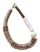 Brown & Cream Wood Beads Chunky Beads Toggle Necklace Brown & Cream