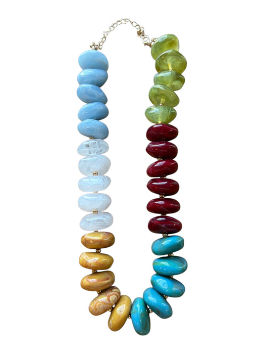 Multi Resin Chunky Beads Color Block Necklace Multi