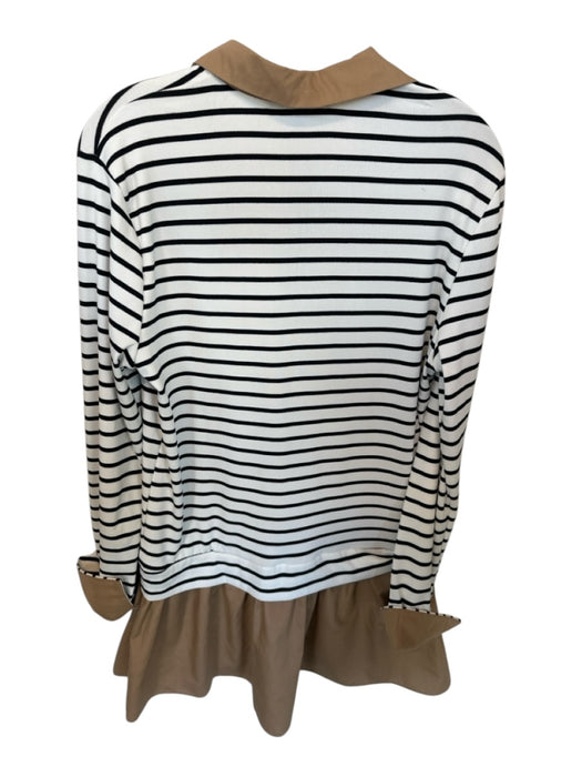 Strut & Bolt Size S Black & Tan Cotton Blend Long Sleeve Striped Collar Dress Black & Tan / S