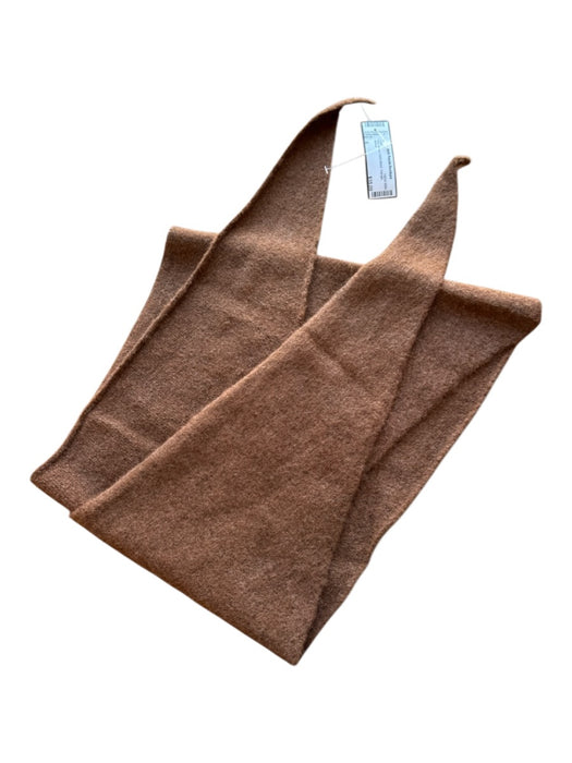 Brown Wool Blend Triangle scarf Brown / S