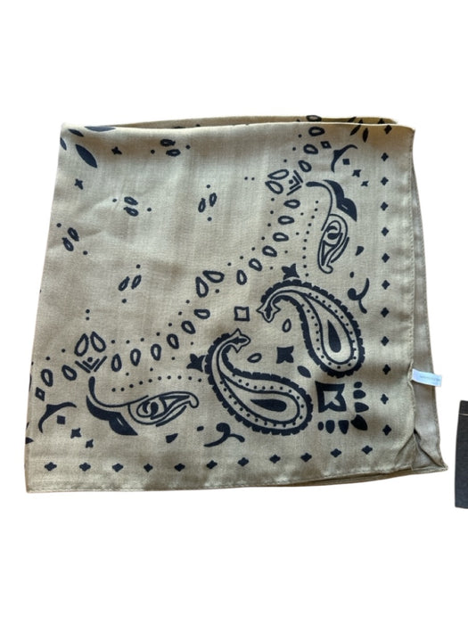 Taupe & Black Polyester Bandana Print scarf Taupe & Black / M