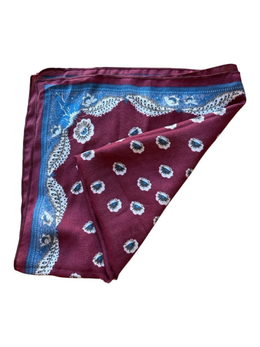 Maroon & Navy Polyester Flowers scarf Maroon & Navy / M
