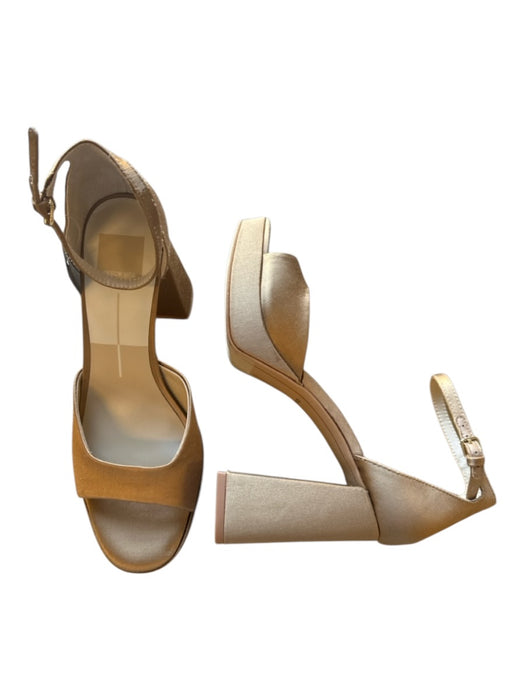 Dolce Vita Shoe Size 9 Bronze Sateen Platform Block Heel Ankle Strap Sandals Bronze / 9