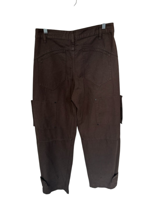 Zara Size 4 Brown Cotton Front Pleat Barrel Leg Pants Brown / 4