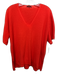 Lafayette 148 Size L Orange Cotton Textured Short Sleeve V Neck Boxy Top Orange / L