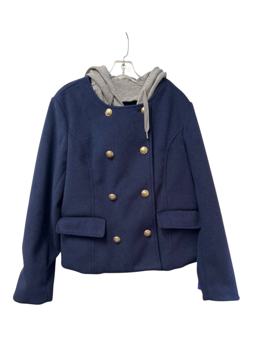 Maeve Size Medium navy & gray Polyester & Cotton Long Sleeve Hooded Jacket navy & gray / Medium