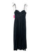 Staud Size L Black Cotton Blend Spaghetti Strap Tie Shoulder Dress Black / L