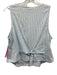 Frankies Bikinis Size L White & Blue Cotton Striped Button Front U Neck Vest Top White & Blue / L