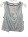 Frankies Bikinis Size L White & Blue Cotton Striped Button Front U Neck Vest Top White & Blue / L